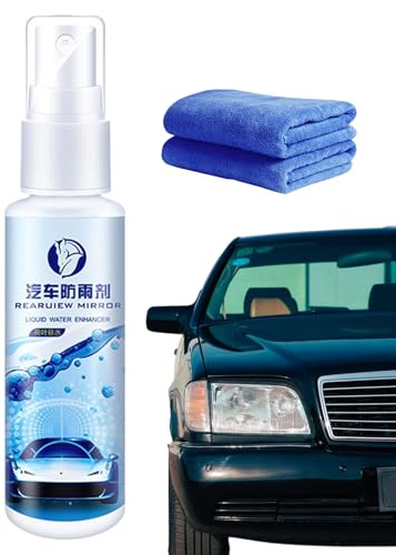Anti-Beschlag-Spray – Deflektor für Windschutzscheibe mit Tuch – Regenschutz für Spiegel und Fenster außen innen, Winter- und Outdoor-Fahrten