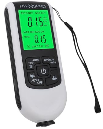RIZGHWOY Misuratore di Spessore della Vernice con Display Retroilluminato HD, Misuratore di profondità del Rivestimento per Reparto di Verniciatura, Dati Trasparenti in ABS 1x