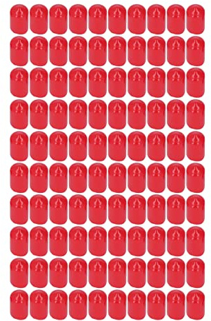 100 Pezzi Cappucci in PVC Rosso, Protezioni per Filettatura Flessibili Tondi, Copribulloni Ignifughi per Tubi e Raccordi Idraulici (12mm)