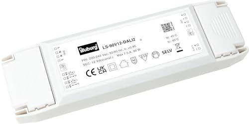 illuburg LED Treiber 12V 9W - 90W DALI Push Taster 0-10V Dimmbar Flackerfrei für LED Streifen Trafo Transformator Netzteil Vorschaltgerät Driver