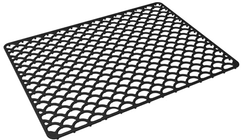 Rainway Spülbeckenmatte Silikon, 46 x 31,7 cm Spülbecken Schutzmatte Spülbeckeneinlage, rutschfeste Küchen Spülbeckenschutzmatte, Silikon-Abtropfmatten Topfmatte Geschirrspülenmatte (Schwarz)