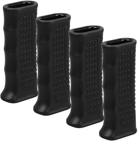 MOKKHNB Wheelchair Handle Brake Grip Covers 4pcs Black Plastic, Easy Installation and Maintenance, Replacement Push Grip Accessories for Transport Chairs and Adults