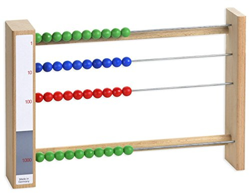 Montessori Rechenrahmen bis 9999, 4-stellig, Montessori-Farben