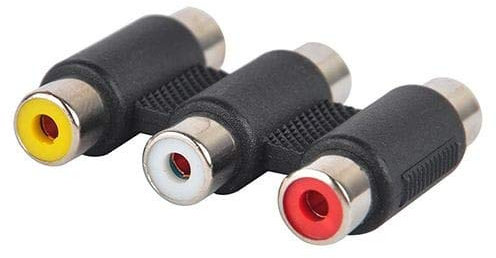 CABLEPELADO - Adattatore triplo RCA femmina, connettore femmina RCA a 3 vie, adattatore accoppiatore RCA audio e video