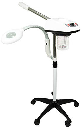 Sanqiao 2 in 1 Beauty Professional Portable Facial Steamer with LED 5X Magnifying Lamp Home Spa Salon Use Whiten Skin Promote Blood Circulation and Sweep Sediment