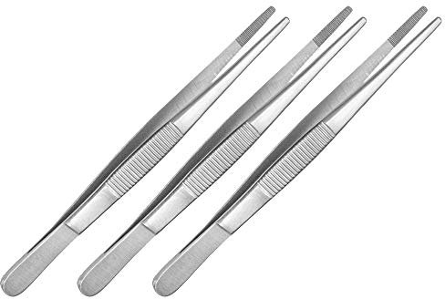 May - Set - 3X Terrarium-Pinzette 13 cm lang - Futterpinzette - Futterzange - Terrarium-Pinzette - gerade Ausführung - Edelstahl