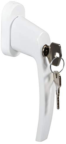 JUVA Fenstergriff abschließbar Balkontürgriff Aluminium weiß - MARS | Drehkipp-Rasterolive mit Schloss & Schließzylinder | Griff versperrbar | 1 Stück - Design Fenster-Beschläge für Terrassentüren