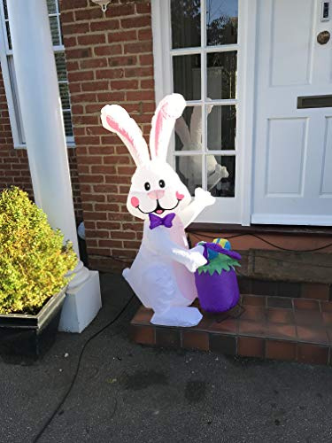 ANKA Aufblasbarer Osterhase mit Korb, 1,2 m, UK-Stecker, CE