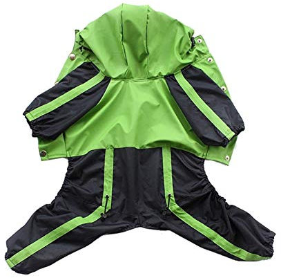 A1-Brave Haustier Hund Haustier-Hunde-Bekleidung Regen Schnee Coats wasserdichte Regenmäntel 4 Beine Raincoat for Small Medium Large Hunde (Color : Green, Size : XL)