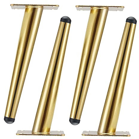 4 Stück Möbelfüße,Schräg Konisch Möbelfüsse,Metall Möbelbeine,DIY Tischbeine,Sofafuss,Schrankbeine,für Couchtisch,Schreibtisch,Nachttisch,TV-Schränke,Mit Schrauben und Schutzfüßen (70cm/27.6in,Gold)
