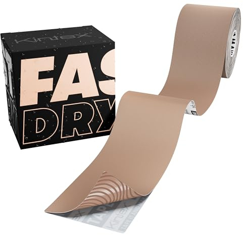 Kintex FastDry Kinesiologie Tape 5 cm x 5 m, wasserfest & schnelltrocknend | FastDry Kinesiologietape aus Kunstseide – schnelltrocknend, wasserfest und hautfreundlich für Sport und Physiotherapie