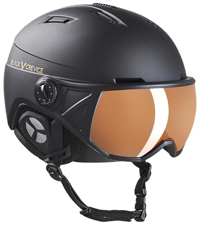 Black Crevice skidhjälm St Moritz med fullt visir, svart/orange, M (54–57 cm)
