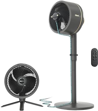Shark FlexBreeze 2-in-1 Fan with Misting Attachment, Charcoal, FA222