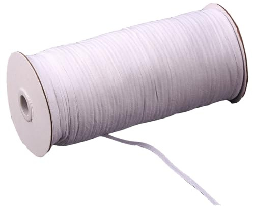 Hrlace 1 Roll 220 Meter 5mm Breit Flach Gurtband Flachkordel 100% Baumwollband Baumwollkordel für DIY Kleidung Nähen Zubehör Weiß 5mm