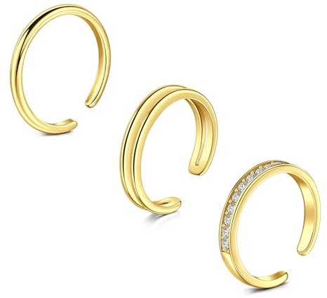 AceFun Toe Ring Set for Women Beach Bracelets Open Adjustable Toe Rings Beach Foot Jewelry Set Gold