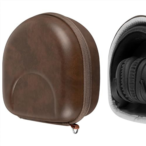 Geekria Shield Headphones Case Compatible with Marshall Major II/III/IV/V, Mid ANC, Replacement Hard Shell Travel Carrying Bag with Cable Storage (Brown)