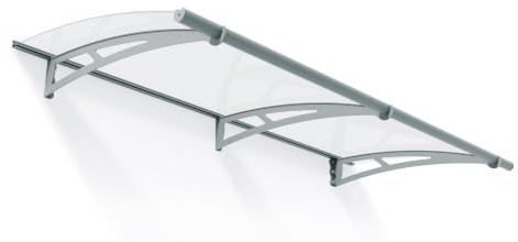 Canopia by Palram Vordach für Haustür Aquila 2050 Pultvordach 205x92 cm grau Sonnenschutz Haustürvordach inkl. Regenrinne