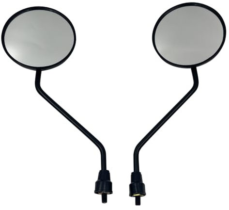Cretassion Lot de 2 rétroviseurs ronds pour moto - Rotatifs à 360° - M8 - Compatible avec scooter, scooter, ATV, cyclomoteur, dikt-bike