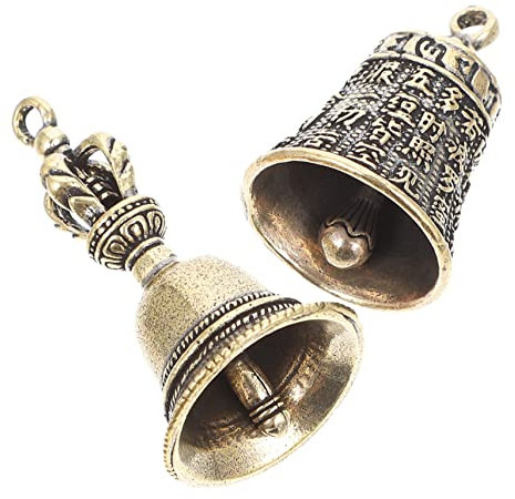 ORFOFE 2stücke Glockenanhänger Hängeglocke Chinesische Glocke Vintage-Glocke Aus Messing Für Taschen Rucksäcke Schlüsselanhänger Schlüsselringe Handys Als Dekoration Und Geschenkidee