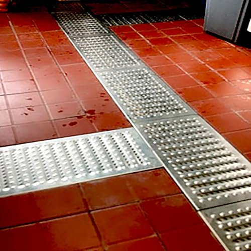 Sistema de Zanja de Drenaje Placa de Zanja de Drenaje para Piso de Cocina, Ancho de 4, 6, 8, 10 Y 12 Pulgadas Tapa de Zanja de Aguas Residuales, Rejilla de Drenaje Resistente para Sumidero(58 x 10cm (