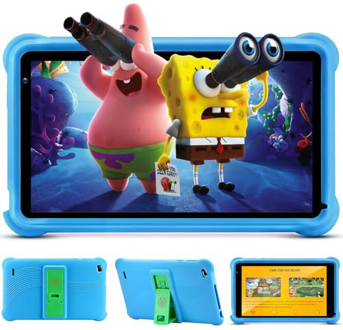 qunyiCO Tablette Enfants 7 Pouces Tablette Android 10 Enfant 2Go+32Go GMS Certified Tablettes Applications Pré-Installé,ContrôLe Parental,Bluetooth,WiFi Tablette éDucative avec Kid-Proof éTui (Bleu)
