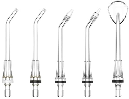 Kit de 5 Embouts Jet Dentaire Compatibles Avec FlossJet FC5240 et Autres Modèles,Buse Multifonctionnelle Pour le fil Dentaire,Buse à Jet d'eau Dentaire Classique