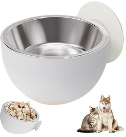 Magnetic Wall Dog Bowl - Wall Mounted Dog Bowl, Magnetic Pet Food Dispenser | Elevated Dog Bowl No Spill Feeding Station