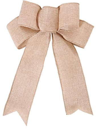 Weihnachtsbaumschleife, gestreift, Elch, Schneeflocke, langes Band, vorgebundene Schleife für Kranz-Dekoration