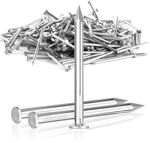 Jyvex 100 chiodi in acciaio da 50 mm, per pareti in cemento zincate, per lavori in legno, per immagini, unghie per cornici, uso universale in interni ed esterni