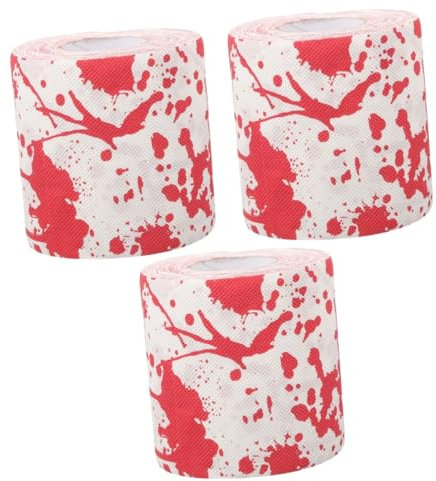 Ipetboom 3 Rollen Teppich Halloween-Party- blutig Sicheres Toilettenpapier halloween toilettenpapier halloween dekoration Halloween-Partyzubehör Toilettenpapier für die Toilette rot