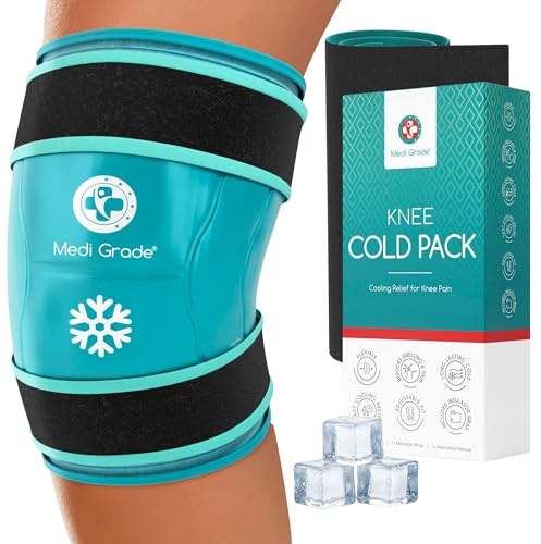 Medi Grade Bolsa Rodillera de Gel de Hielo para la Rodilla – Bolsa de Gel Frío Flexible para Heridas y Cirugías con Funda que Retiene el Frío para Alivio del Dolor