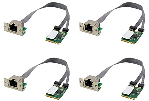 Lbvzxkad 4X Carte Réseau Ethernet M.2 A + E Key 2.5G Carte Réseau de Contrôle Industriel RTL8125B Adaptateur Réseau PCI Express