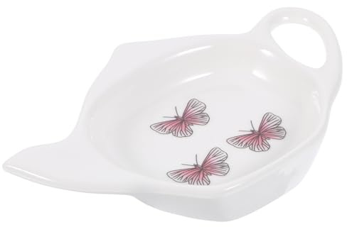Ceramic Teabag Dish Teapot Shape White Tea Bag Holder | Easy Cleaning, Not Easy to Deform, Delicate Stylish Finish for Restaurant Kitchen Use