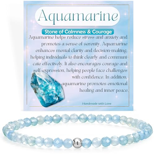 Farfume Winzig Perlenarmband Zierlich Edelstein Armband | 4mm Kristall Silber 925 Naturstein Schmuck Armbänder Damen,Chakra Spirituelle Armbänder Geschenke