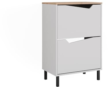 Vicco Schuhkipper Marelle, Weiß/Artisan, 60 x 91.6 cm mit 2 Fächern