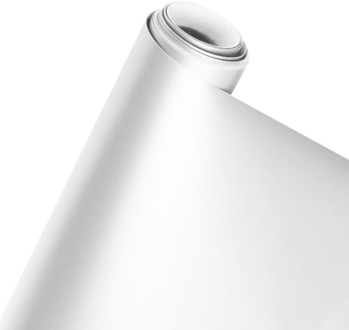 Vinylfolie Plotter Weiß Matt, 30,5x500cm Plotterfolie Vinyl Selbstklebend Plotter Folien für Cricut, Permanentes Vinylfolie Rollen Klebefolie für Teetasse, Keramik, Aufkleber, Party Dekoration