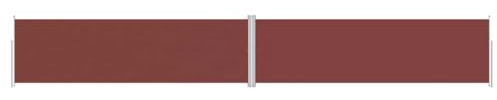 Frdhee Sombrilla grande para exteriores, toldo lateral, extensible, marrón, 180 x 1200 cm, para balcón, jardín, terraza, playa