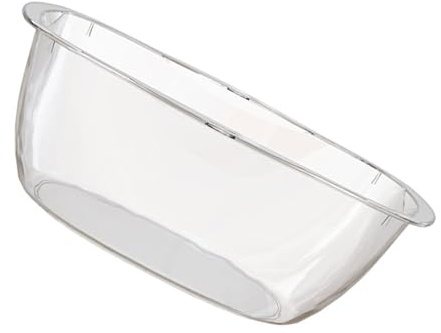 Eujgoov Multifunktionales Kunststoffwaschbecken, Transparentes Design mit Zwei Griffen für Wäsche und Gesichtsreinigung zu Hause oder Im Schlafsaal (S)