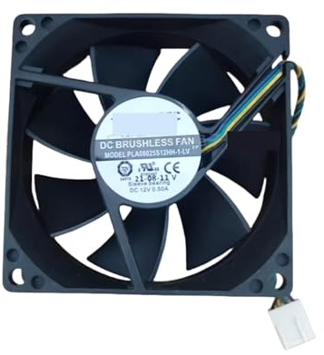 QFFOZSW PLA08025S12HH-1-LV 12V 0.5A PWM PC Ventilateur de refroidissement-80x80x25mm, CPU 4 Broches, roulement hydraulique pour Ordinateurs Bureau