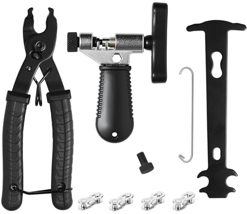 CILIENG Fahrradkette Reparatur Set, Kettennieter für 6–12-fach Ketten | Enthält Kettenschlosszange, Kettenlehre und 4 Paar Kettennieten, Werkzeug für Fahrradketten Reparatur