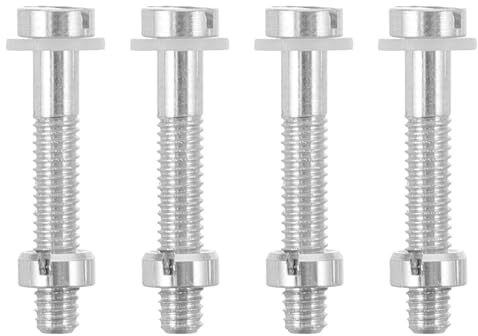 NUOBESTY 4 Tornillos de Precisión para Montaje de Cabezal de Tocadiscos en Aleación de Aluminio Plata, Diseño Ajustado para Reparación y Mantenimiento DIY