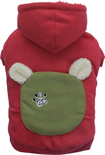 Doggydolly W363 niedlicher Winter Hundemantel/Hundejacke mit Kapuze, auffällige Farbkombination, Stickerei 2D Pfote, XL