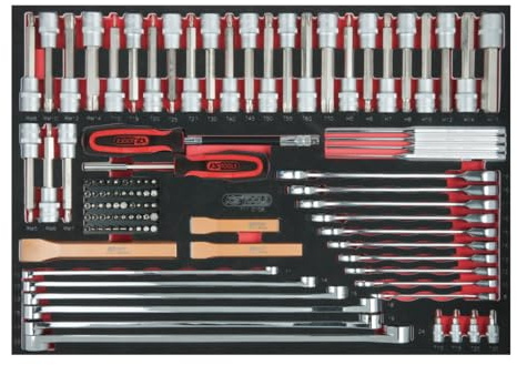 KS Tools Meißel-, Schlüssel-, Bit-Stecknuss-Satz, 106-tlg., 1/Systemeinlage