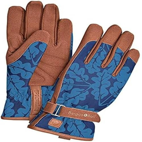 Burgon & Ball “Love The Glove” Garten-Handschuhe für Damen, Eichenblatt, verschiedene Größen, S/M, Eichenblatt Marineblau, 1