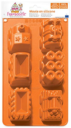 Silikon-Backform, 100 % Platinum, Geburtstagskuchen, 7 x 15,4 x 3,2 cm, antihaftbeschichtet