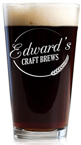 Lifetime Creations Personalized Craft Beer Pint Glass: Engraved Craft Brew Glassware, Personalized Home Brew Glass, Custom Beer Glass, Home Brewer Gift, Made in USA