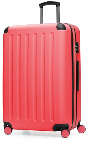 Hauptstadtkoffer Spree - Stor resväska med hårdskal, TSA, 4 dubbla hjul, trolley, rullväska, volymexpansion, 75 cm, 119 liter, korall