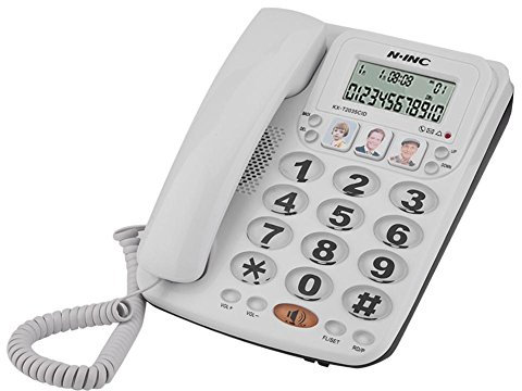 Téléphone filaire avec haut-parleur, téléphone filaire 2 lignes avec identification de l'appelant pour la maison, le bureau et l'hôtel