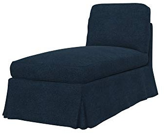 Soferia Überzug Kompatibel Mit Ektorp Bezug Schonbezug Chaiselongue-Bezug Fleckschutz Kratzfest Robust Strong Denim Blau