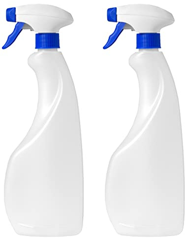 MARKESYSTEM - 750 ml leeres Sprühflasche (2 Stück) HPDE transparent und recycelbar - Inland und Profi - Perfekte Spritzpistole für Chemikalien, Flüssigkeiten, Alkohol usw.